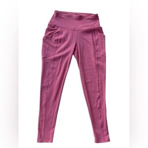 ZENANA WOMENS PINK LEGGINGS WITH  SIDE POCKETS SIZE MEDIUM